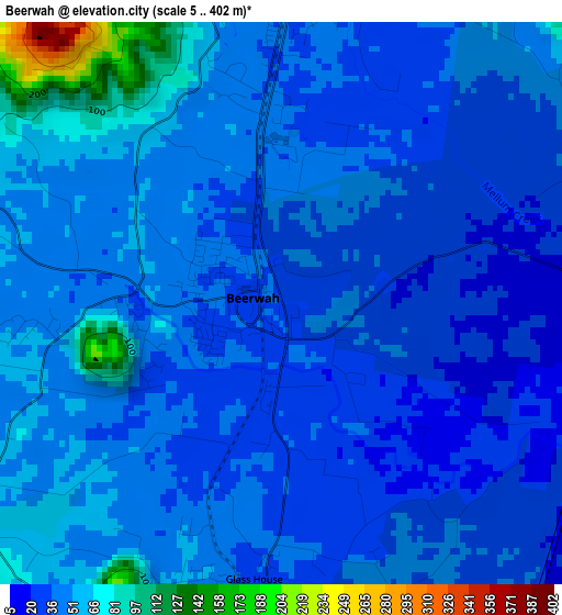 Beerwah elevation map