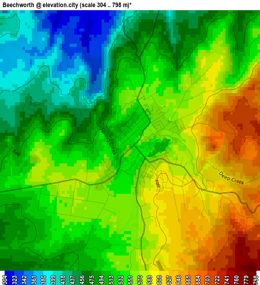 Beechworth elevation map