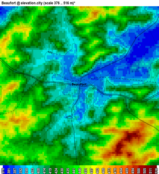 Beaufort elevation map