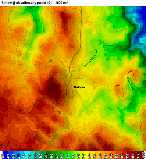 Batlow elevation map