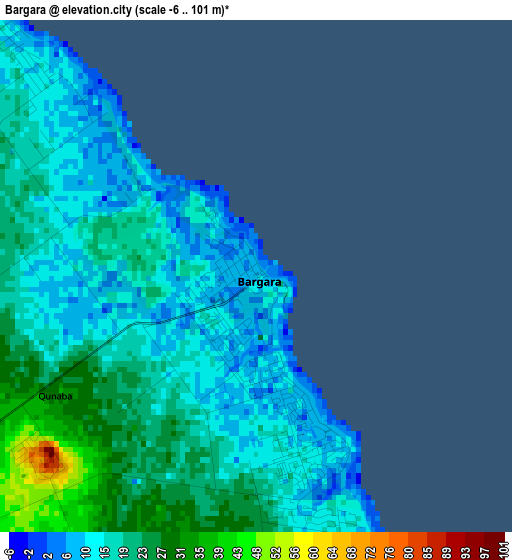 Bargara elevation map