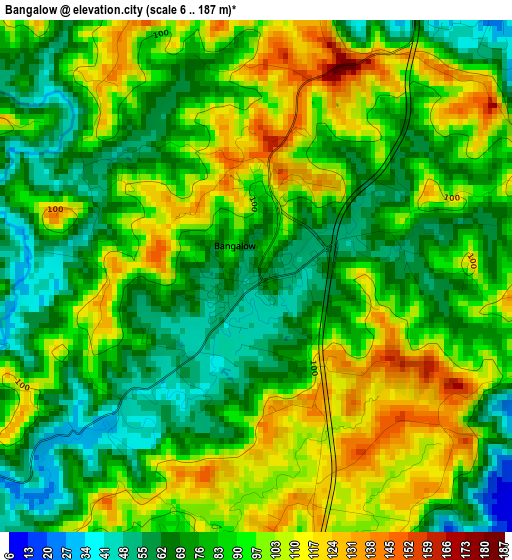 Bangalow elevation map