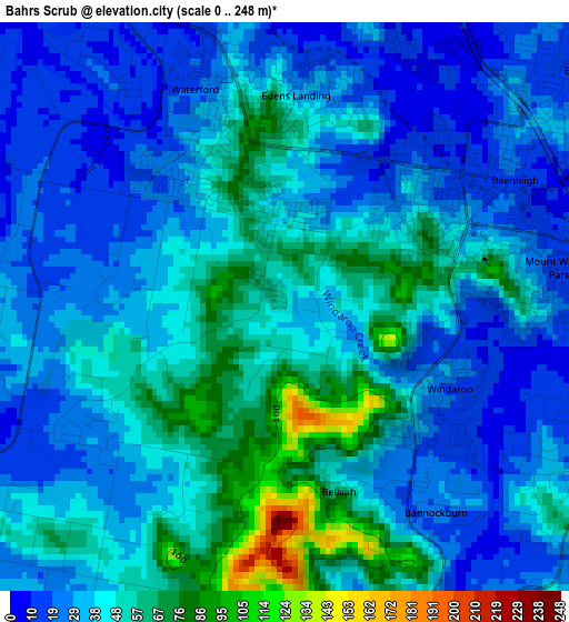 Bahrs Scrub elevation map