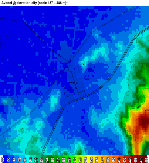 Avenel elevation map