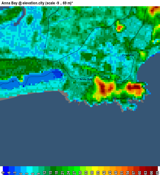 Anna Bay elevation map