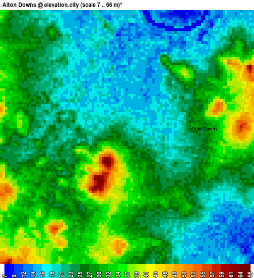 Alton Downs elevation map