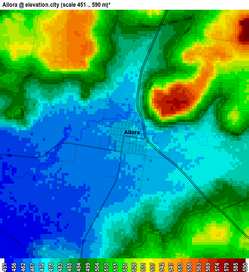 Allora elevation map