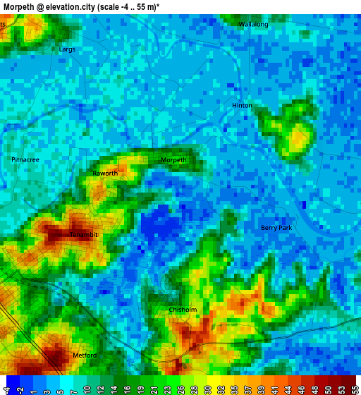 Morpeth elevation map