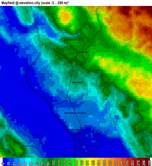 Mayfield elevation map