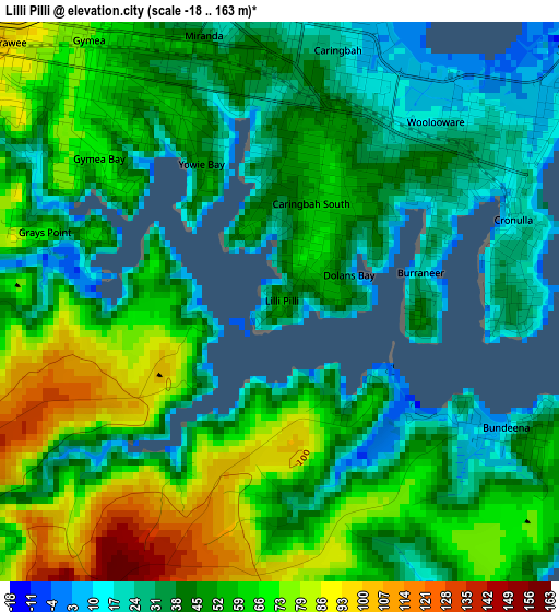 Lilli Pilli elevation map