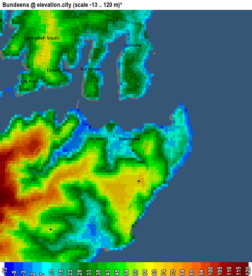 Bundeena elevation map