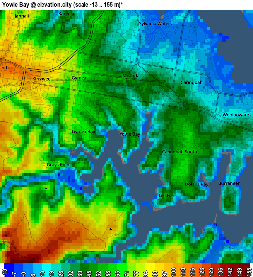 Yowie Bay elevation map