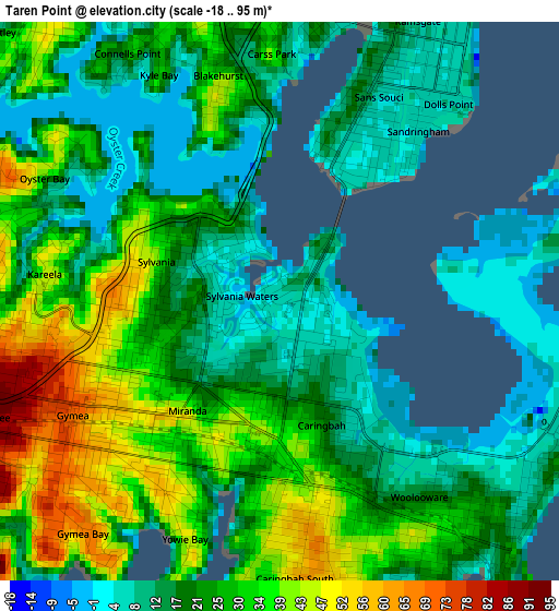 Taren Point elevation map