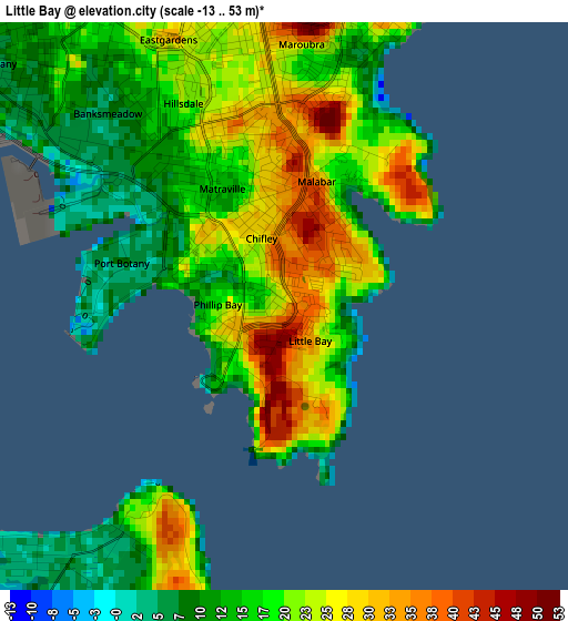 Little Bay elevation map