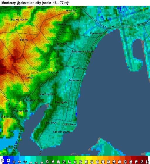 Monterey elevation map