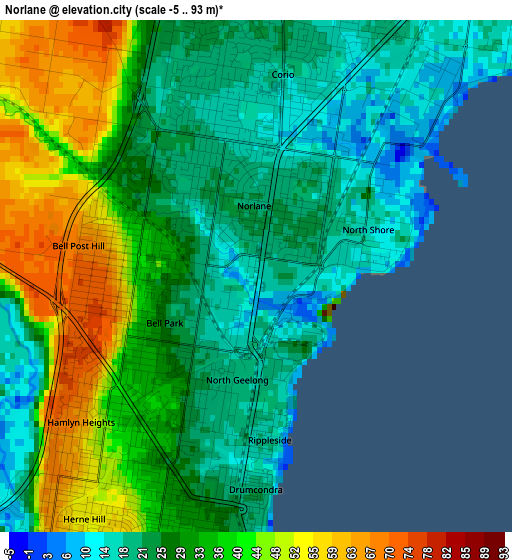 Norlane elevation map