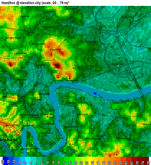 Hamilton elevation map