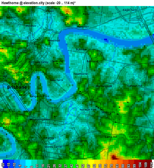 Hawthorne elevation map