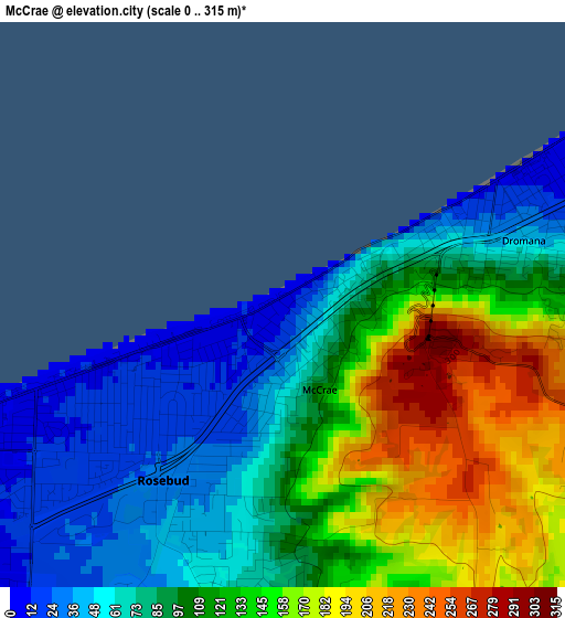 McCrae elevation map