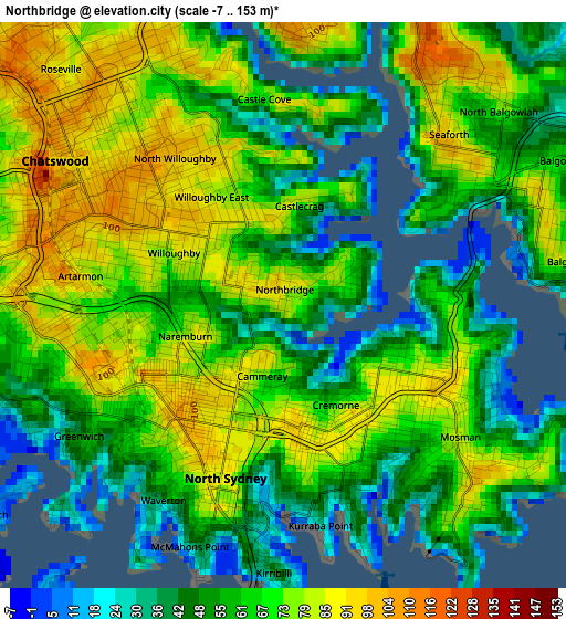 Northbridge elevation map