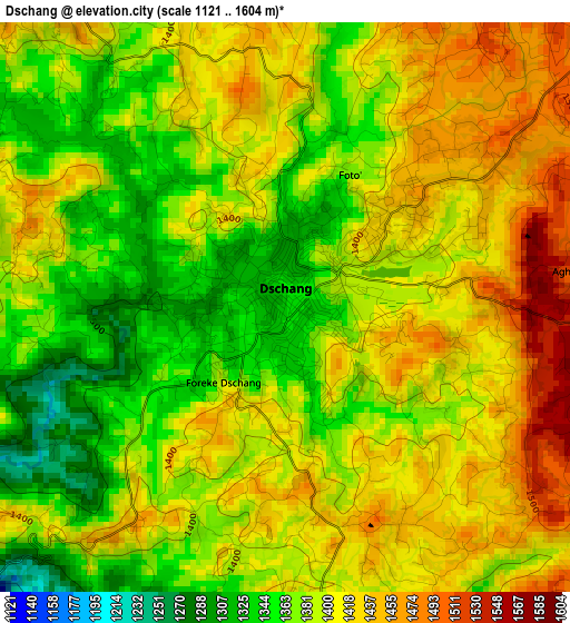 Dschang elevation map