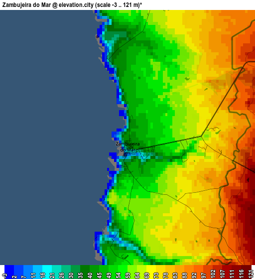 Zambujeira do Mar elevation map