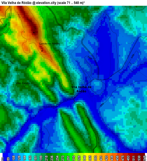 Vila Velha de Ródão elevation map