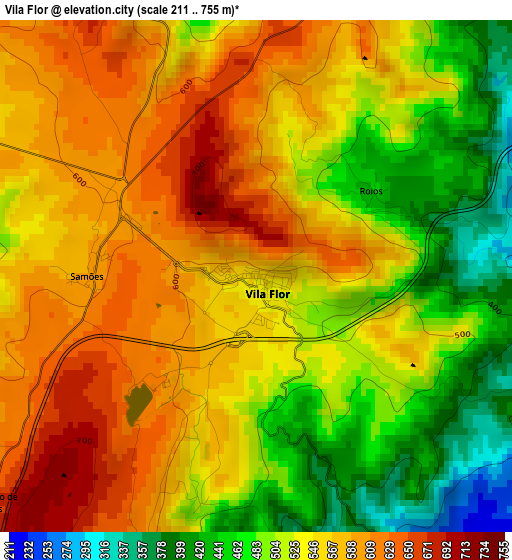 Vila Flor elevation map