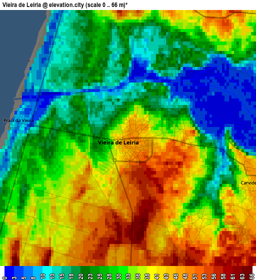 Vieira de Leiria elevation map