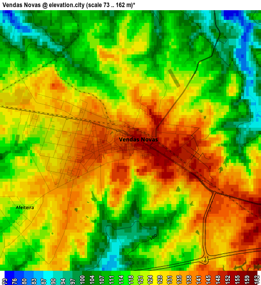 Vendas Novas elevation map