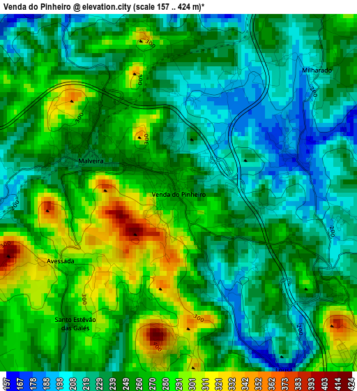 Venda do Pinheiro elevation map