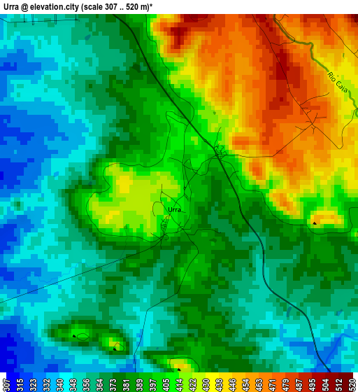 Urra elevation map