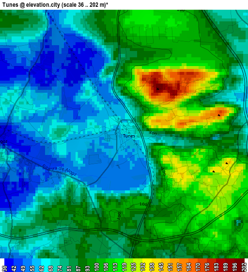 Tunes elevation map