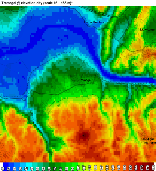 Tramagal elevation map
