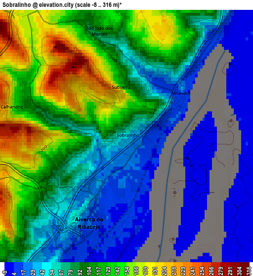 Sobralinho elevation map