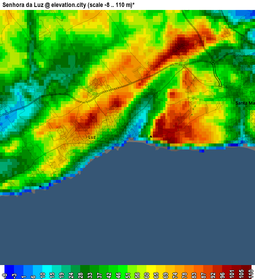 Senhora da Luz elevation map