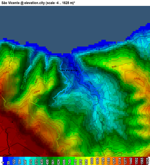 São Vicente elevation map
