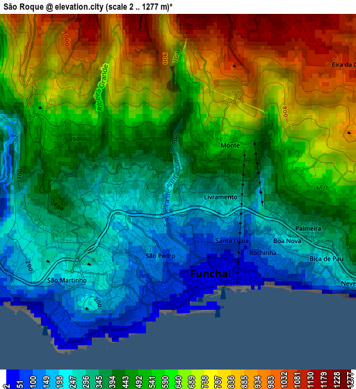 São Roque elevation map