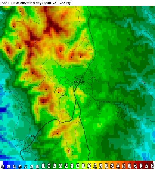 São Luis elevation map