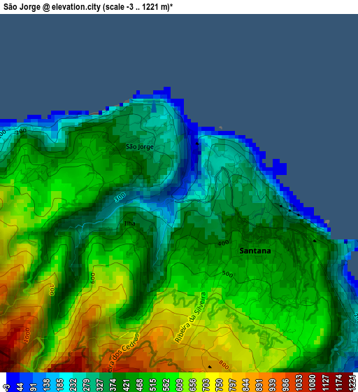 São Jorge elevation map