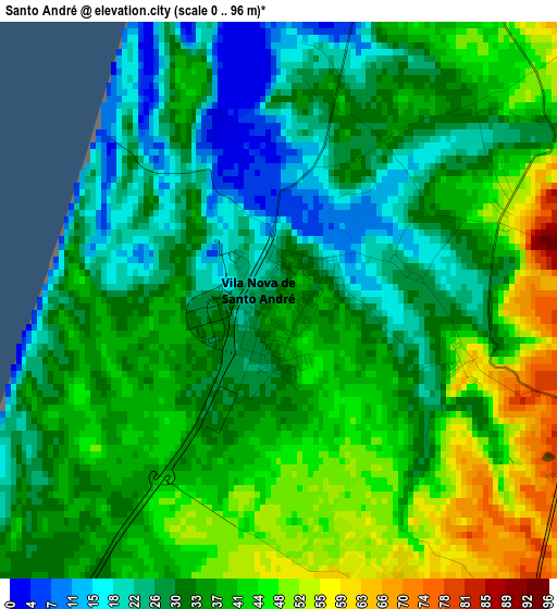 Santo André elevation map