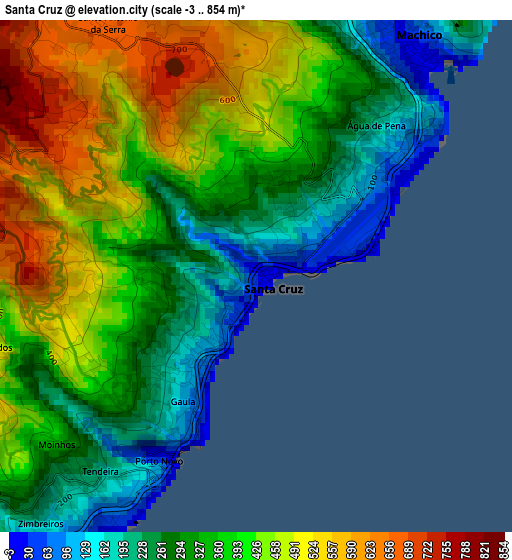 Santa Cruz elevation map