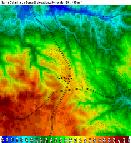 Santa Catarina da Serra elevation map