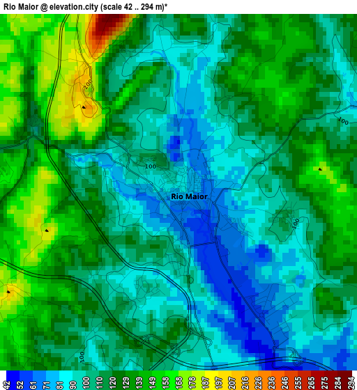 Rio Maior elevation map