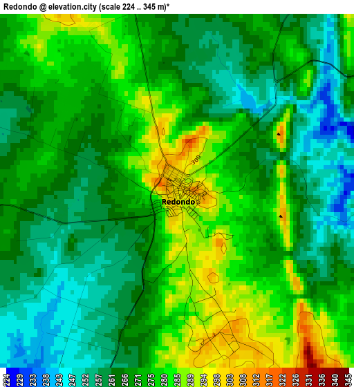 Redondo elevation map