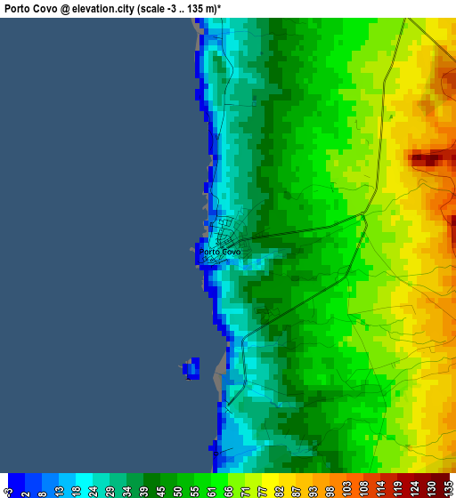 Porto Covo elevation map