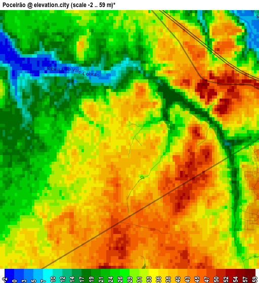 Poceirão elevation map