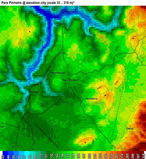 Pero Pinheiro elevation map