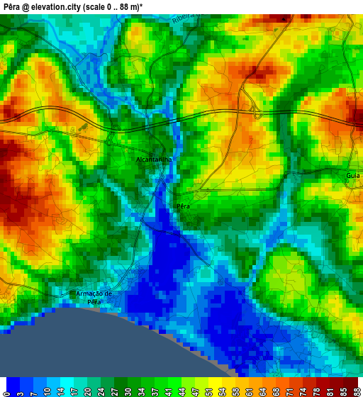 Pêra elevation map