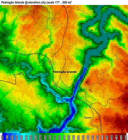 Pedrógão Grande elevation map